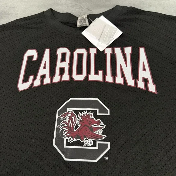 South Carolina Gamecocks Crop Jersey Women XL Black Mesh Baggy Oversized Sports - Picture 3 of 10